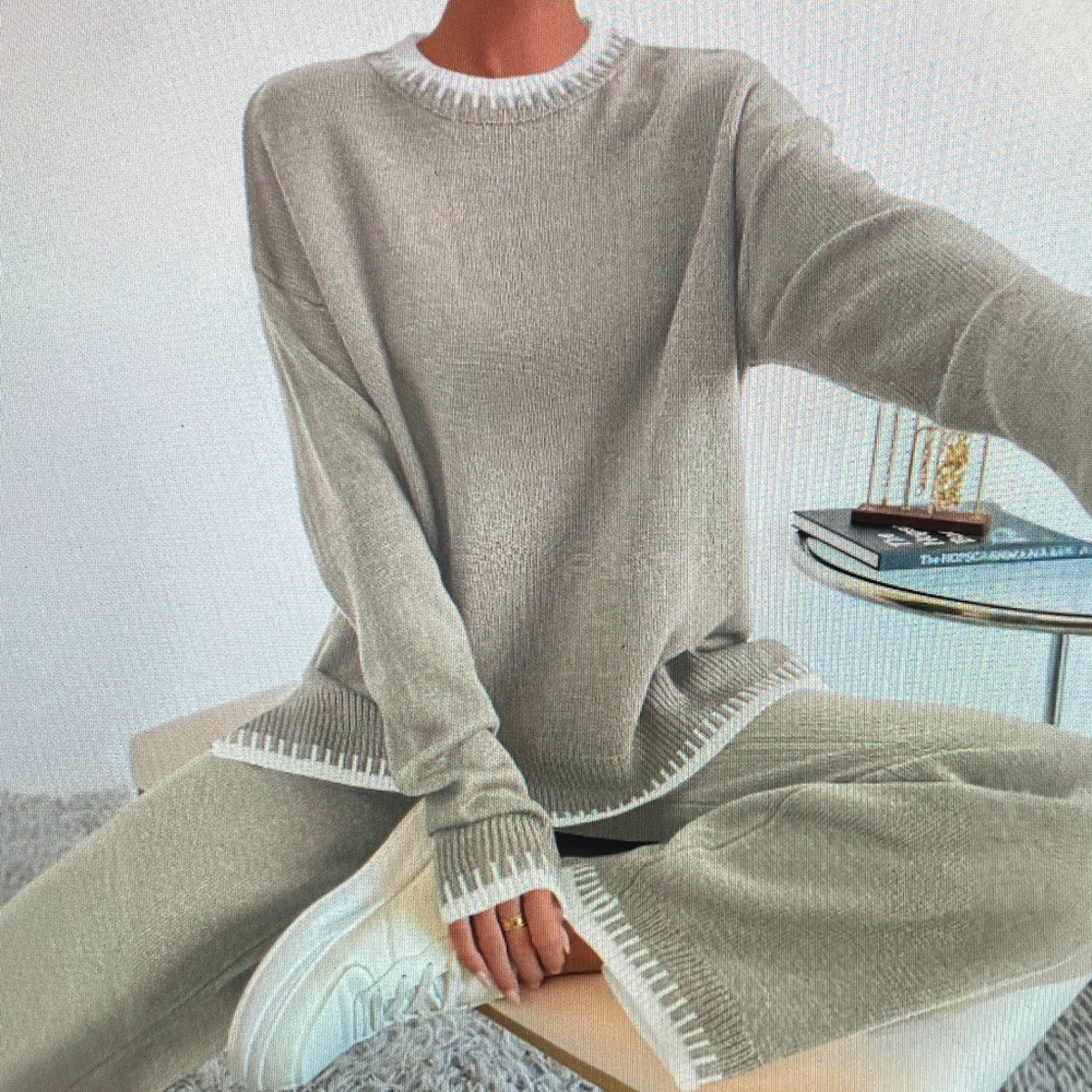 Women's Beige Sweater Set